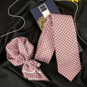Peluche Lily Mosaic Multicolor Broad Neck Tie & Pocket Square Set for Men