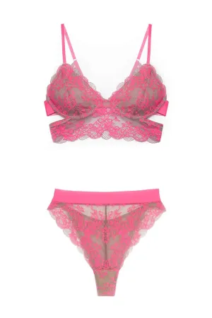 Pink Wild Lace Longline Set