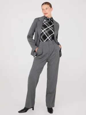 Pinstripe Wide-Leg Pants
