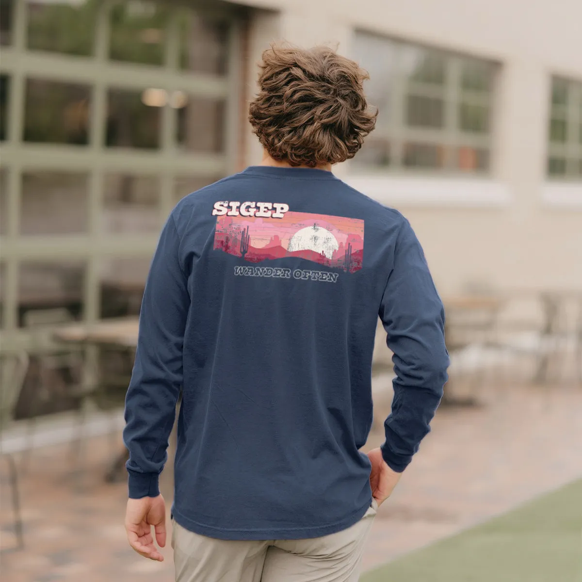 SigEp Comfort Colors Wander Often Long Sleeve Pocket Tee