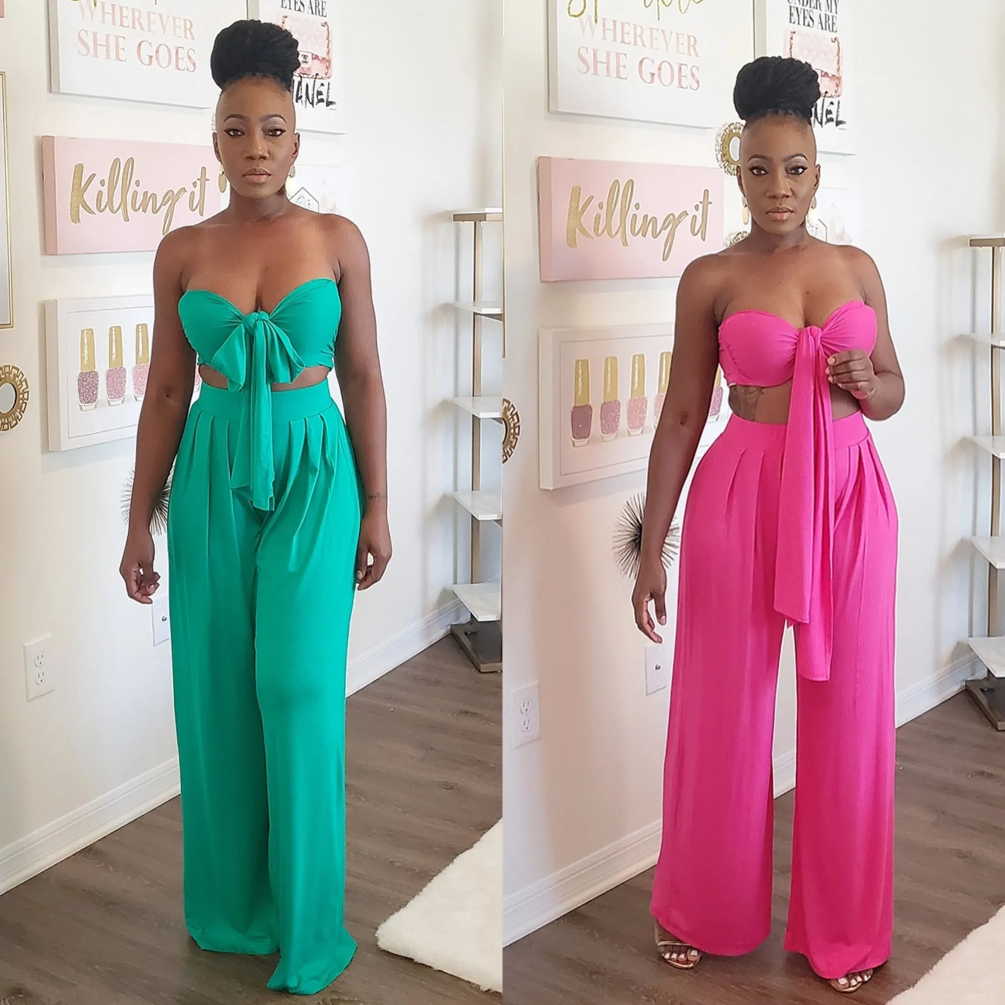 Spring Haze 2pc Pants Set - Solid