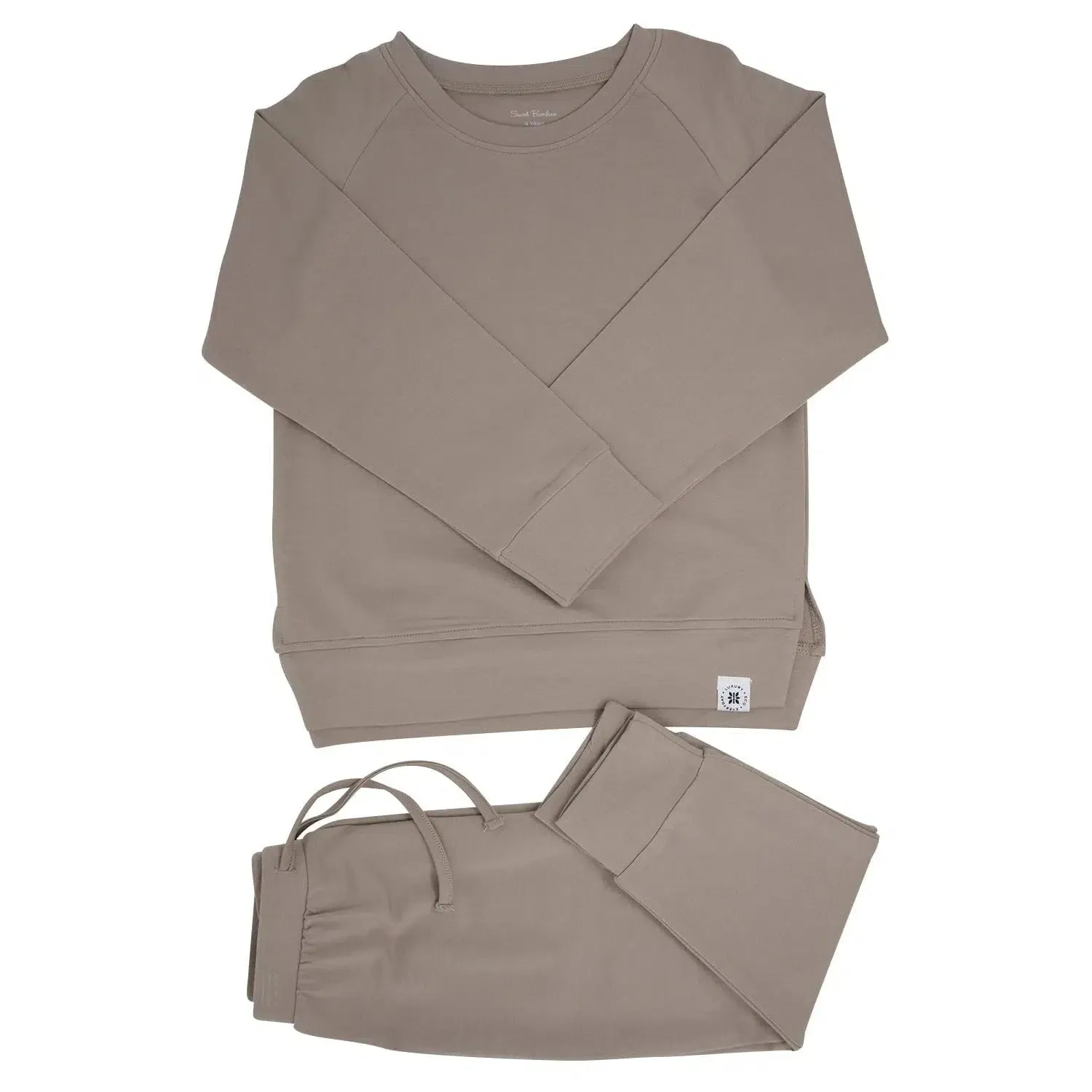 Sweet Bamboo - Crew Neck Jogger Set - Just Taupe
