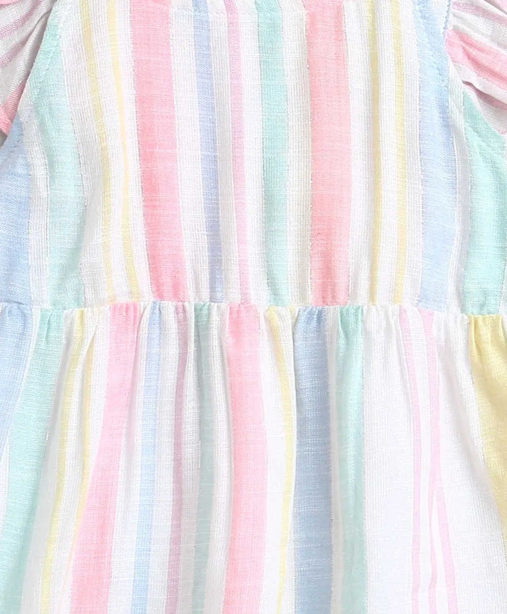 Sweetlime By AS Yarn Dyed Cotton Multi Coloured Striped Luxrex Co-ord Set.