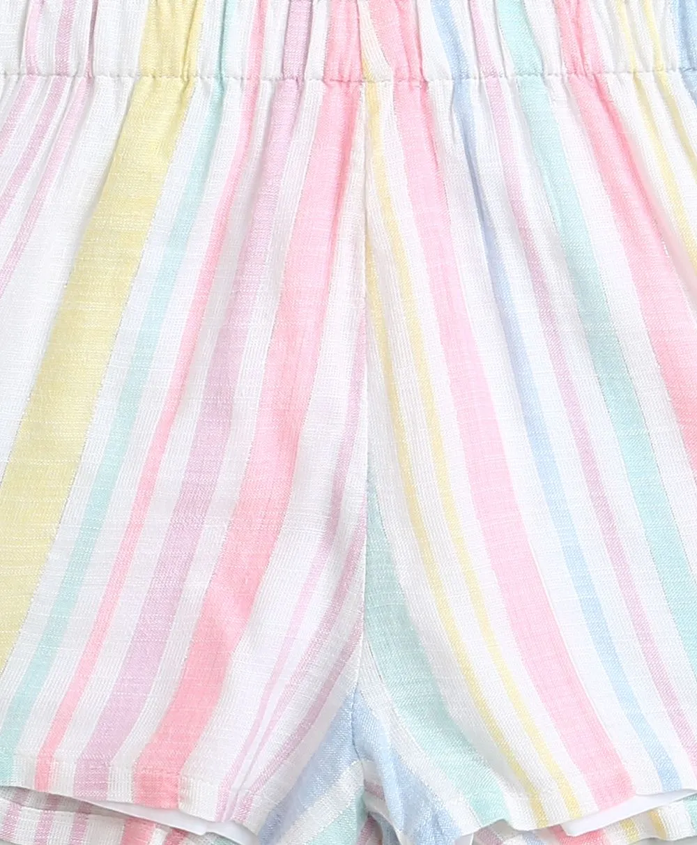 Sweetlime By AS Yarn Dyed Cotton Multi Coloured Striped Luxrex Co-ord Set.