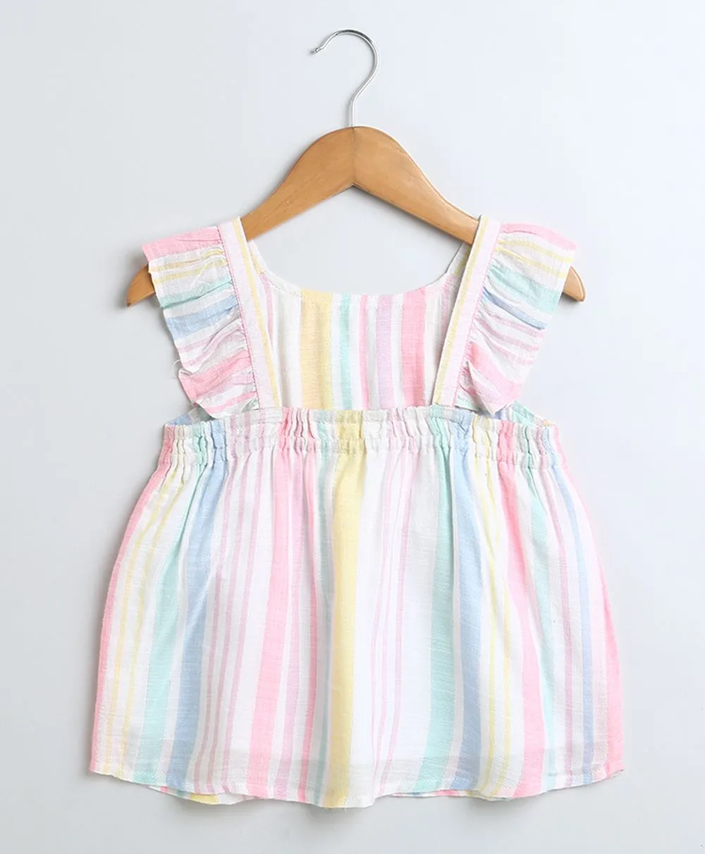 Sweetlime By AS Yarn Dyed Cotton Multi Coloured Striped Luxrex Co-ord Set.