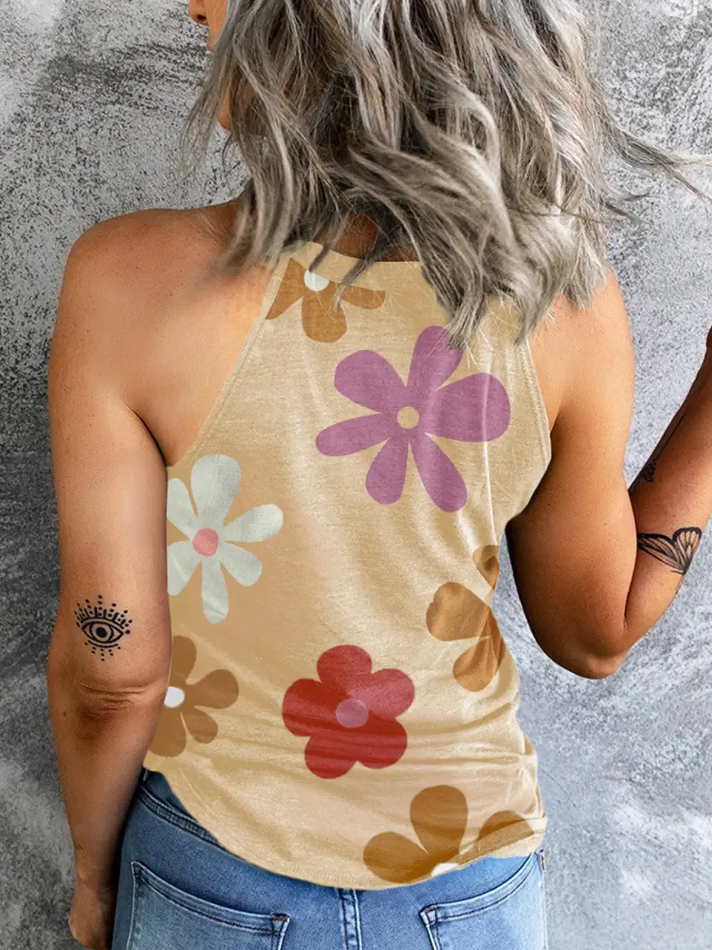 The Flower Power Round Neck Tank