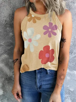 The Flower Power Round Neck Tank