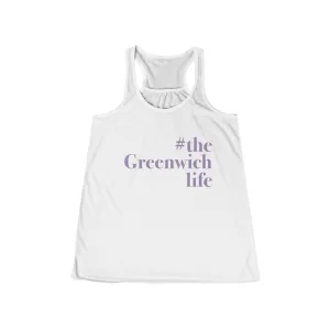 #thegreenwichlife Women's Flowy Racerback Tank - Purple Print