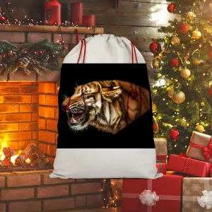 Tiger Sublimation Linen Drawstring Sack