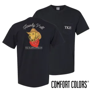 TKE Comfort Colors Cowboy Retriever Black Short Sleeve Pocket Tee