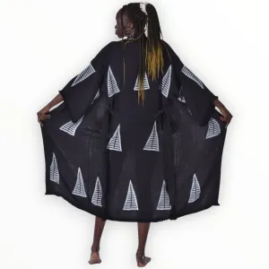 Turkish Towel Kimono Kaftan, Bathrobe - Pyramid Design Beach Kimono