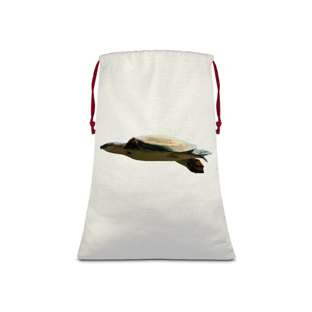 Turtle Sublimation Linen Drawstring Sack
