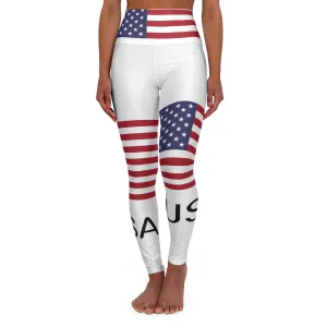 USA High Waisted Yoga Leggings (AOP)