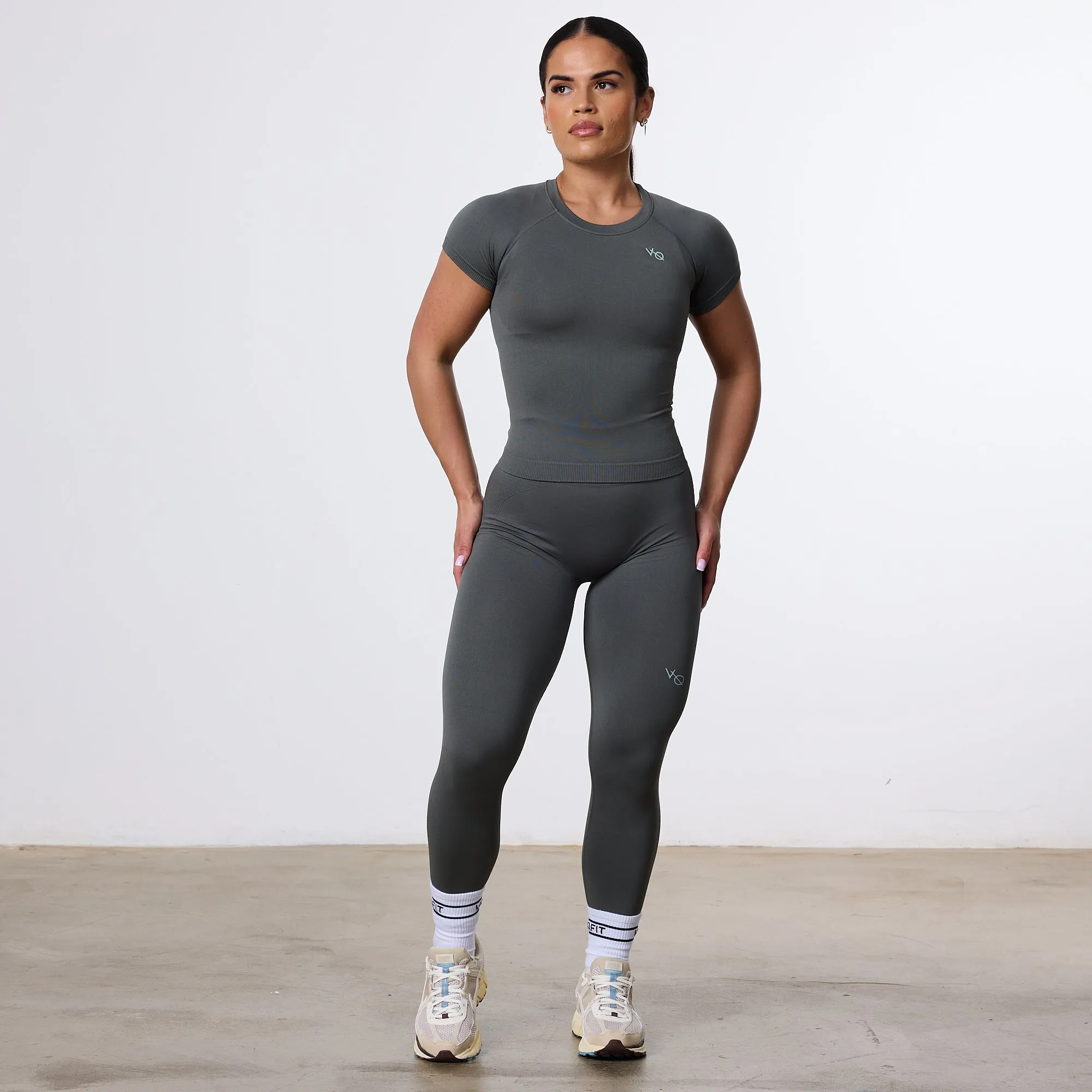 Vanquish Elevate Seamless Dark Olive Midi Cap Sleeve T Shirt