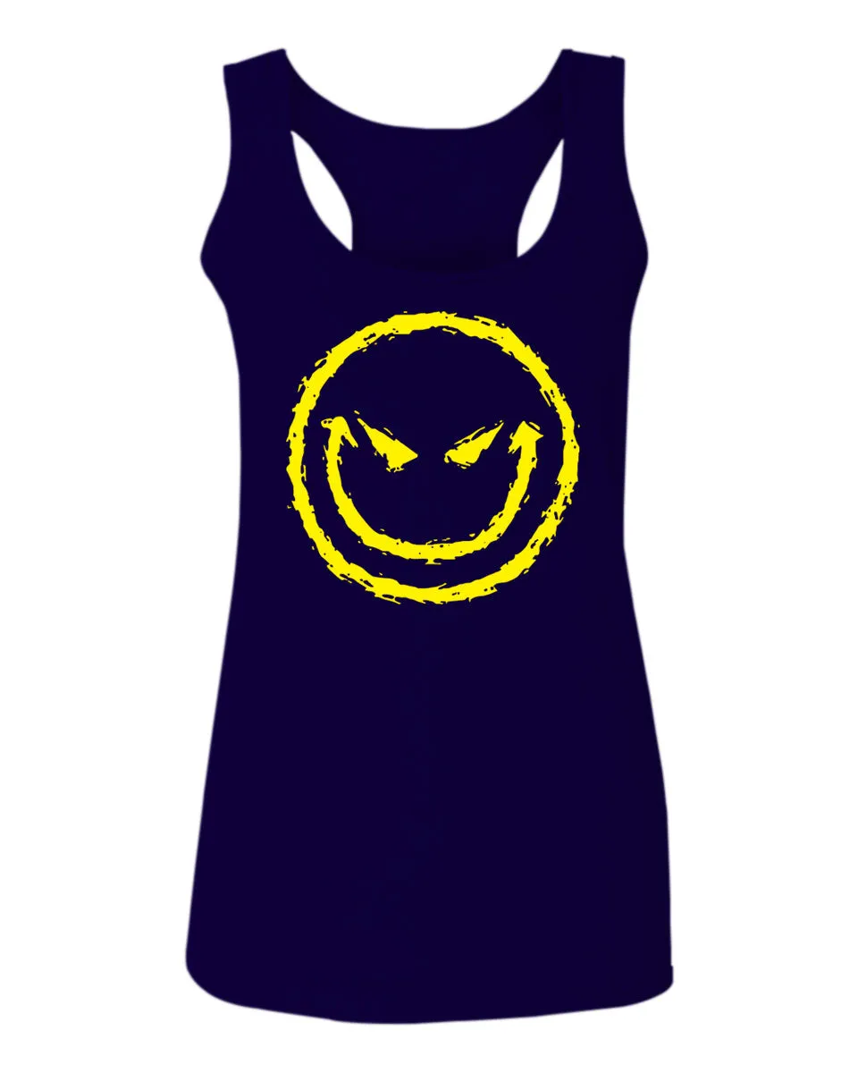 VICES AND VIRTUESS Funny Cool Graphic Evil Smile Workout trainig Gym Fitness women's Tank Top sleeveless Racerback