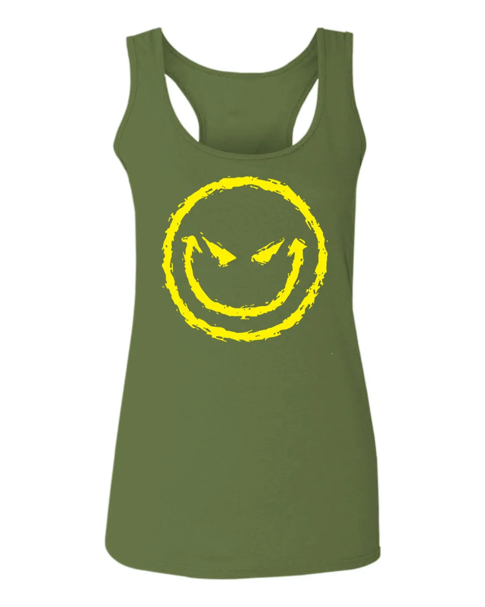 VICES AND VIRTUESS Funny Cool Graphic Evil Smile Workout trainig Gym Fitness women's Tank Top sleeveless Racerback