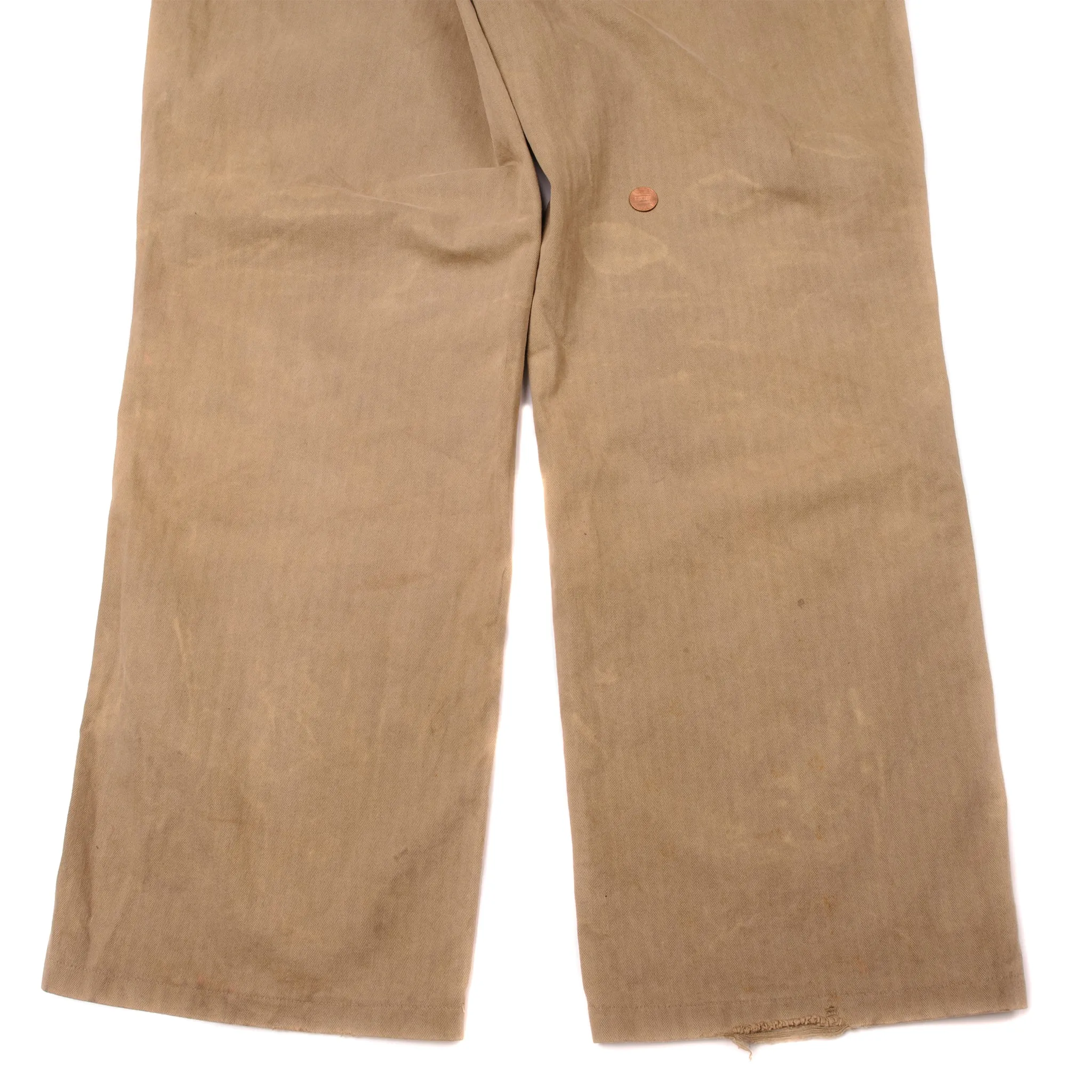 VINTAGE USMC M-1941 HBT UTILITY TROUSERS KHAKI PANTS 1ST PATTERN WW2 ERA SIZE 32X33