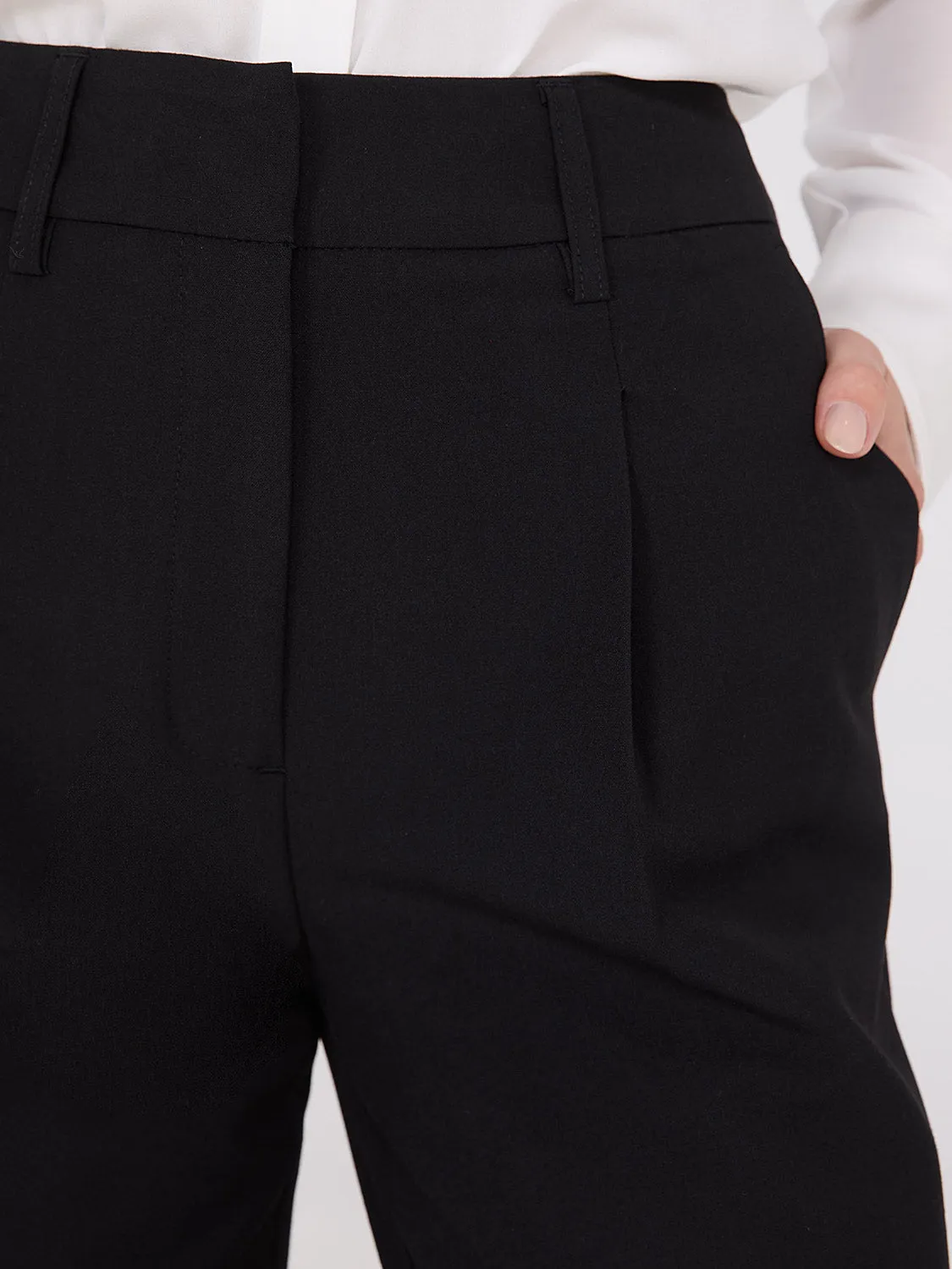Wide-Leg Pleated Pants