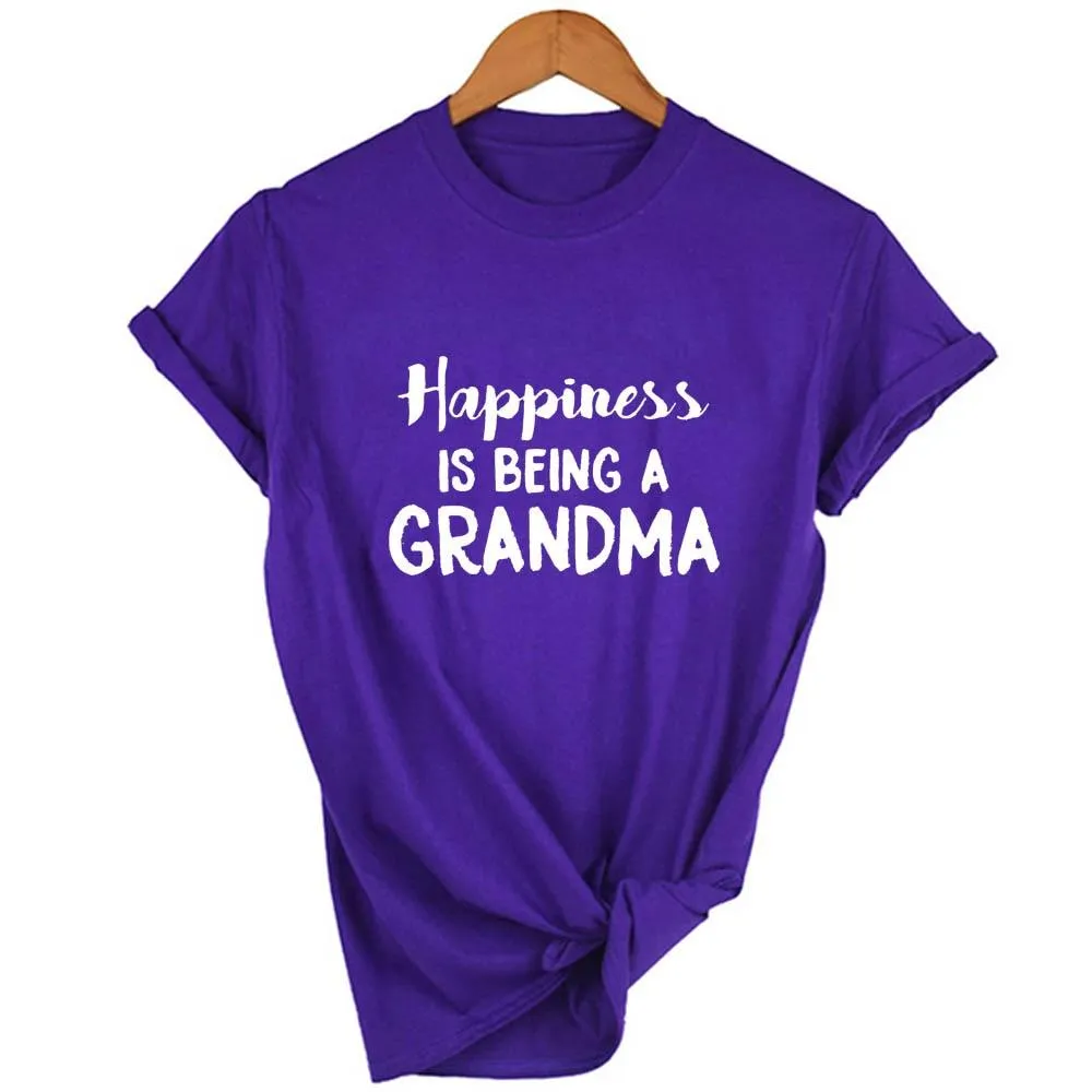 Women Short Sleeve Happiness Is Being A Grandma T-Shirt