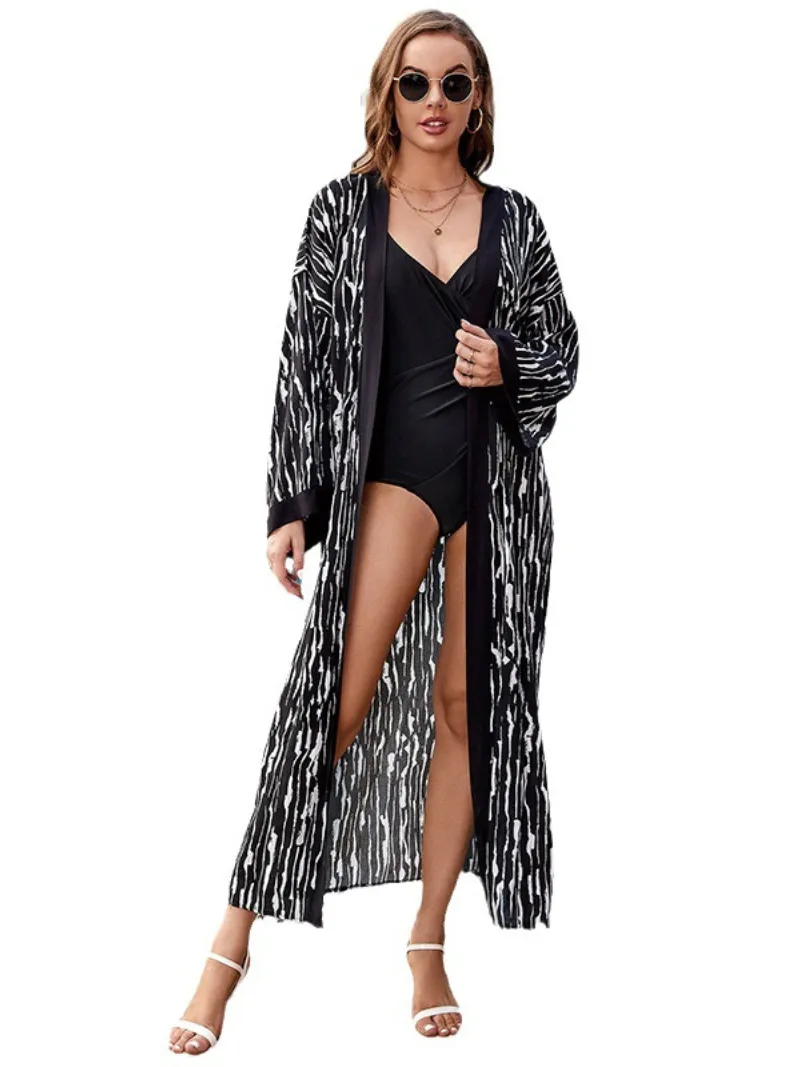 Women's beach cover-up long Kimono
